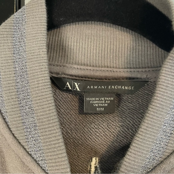 Armani Exchange Gray and Silver Embroidered Varsity Jacket M - Picture 4 of 5